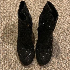 Black, sparkly Michael Kors booties